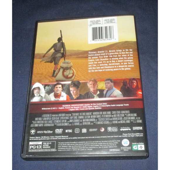 Star Wars: The Force Awakens (DVD, 2016, Canadian) - Picture 3 of 3